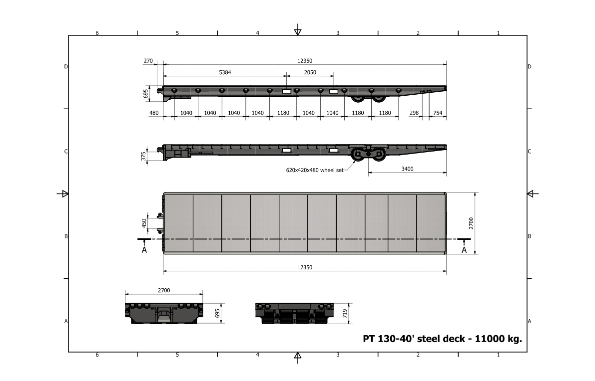 Platforma transportowa PT130 – 40’ ver. pokład stalowy